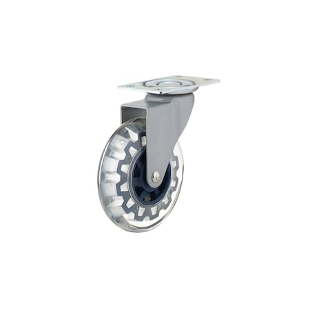 Richelieu Contemporary Furniture Caster, Swivel Without Brake, with Plate, Clear, Royal Blue 210003010607