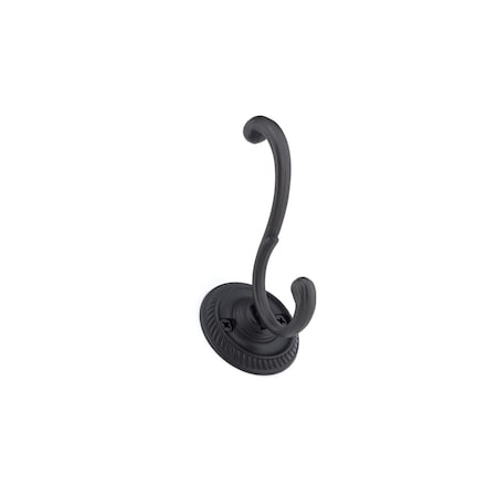 Onward 3 78inch 98 mm Classic Metal Coat Hook, Matte Black Finish 238MATV