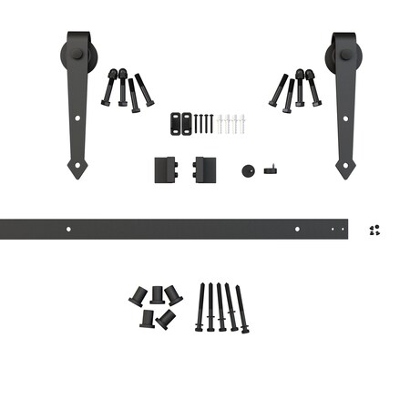 Onward Black Arrow 78 34 in 2000 mm Decorative Sliding Hardware Kit, Black 246008MATPVC