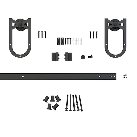 Onward Black Knight 78 34 in 2000 mm Decorative Sliding Hardware Kit, Black 2460211MATPVC