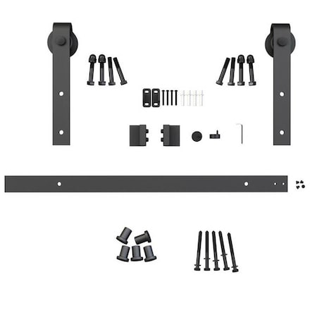 Onward Rustic 78 34inch 2000 mm Decorative Sliding Hardware Kit, Black 2460302MATPVC