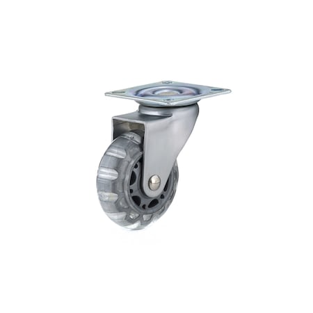 Richelieu Contemporary Furniture Caster, Swivel Without Brake, with Plate, Clear, Gray 26502010502