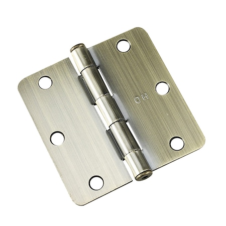 Richelieu 2Pack 3 12inch 89 mm Full Mortise Butt Hinge 14 Radius, Antique Brass 2821ABB