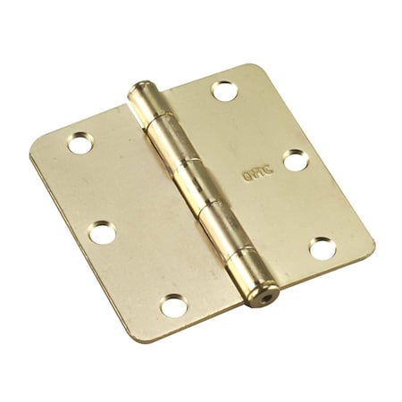 Richelieu 2Pack 3 12inch 89 mm Full Mortise Butt Hinge 14 Radius, Brass 2821BB