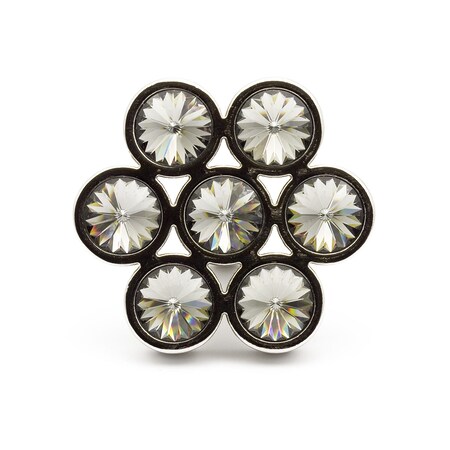 Richelieu 1 7/8 in (48 mm) x 1 23/32 in (44 mm) Chrome Contemporary Cabinet Knob Swarovski Crystal 30774814013
