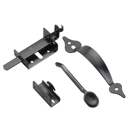 Onward 7 116inch 180 mm Automatic Decorative Thumb Latch, Black 307FBR