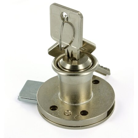 Richelieu 2132 in 165 mm Drawer Lock for max 34 in 19 mm Panel Thickness  Nickel 313133195