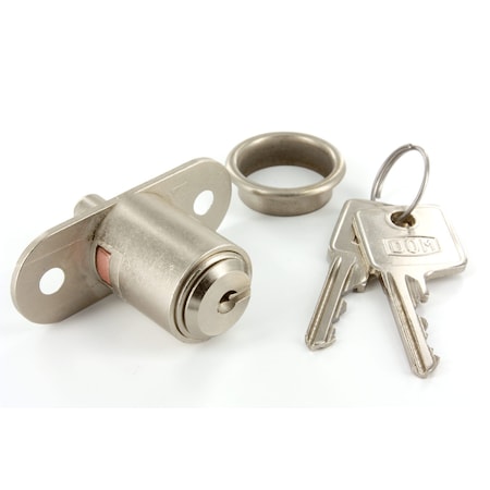 Richelieu 34 in 19 mm PushButton Lock for max 78 in 22 mm Panel Thickness  Matte Nickel 369375195
