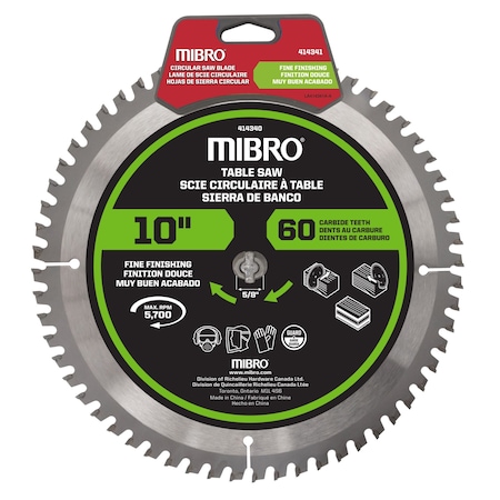 Richelieu 10-inch (254 mm) Carbide Tooth Circular Table and Miter Saw Blade 414341