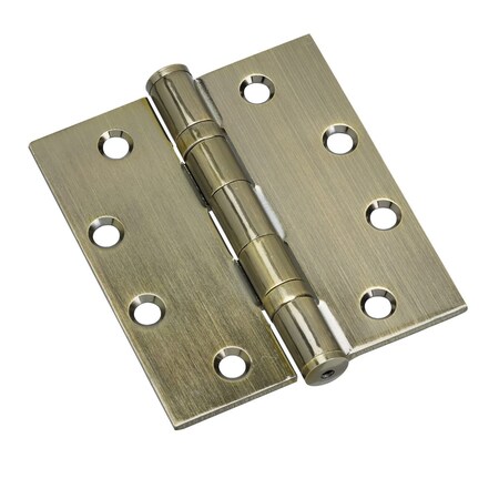 Richelieu 4inch 102 mm Full Mortise Ball Bearing Butt Hinge, Antique Brass 4823ABB