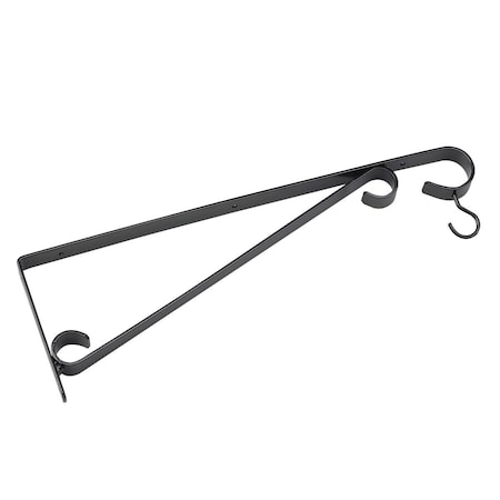 Onward 15 in Outdoor Ornamental Sign Hanger and Shelf Support Bracket with Swivel Hooks, Black 4935FB15R
