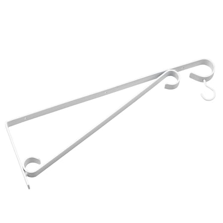 Onward 15 in Outdoor Ornamental Sign Hanger and Shelf Support Bracket with Swivel Hooks, White 4935W15R