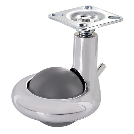 Richelieu Green Series Design Caster, Swivel with Brake, with Plate, Gray and Chrome 50761140101
