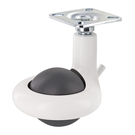 Richelieu Green Series Design Caster, Swivel with Brake, with Plate, Gray and White 5076130101