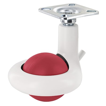 Richelieu Green Series Design Caster, Swivel with Brake, with Plate, Red and White 507613080