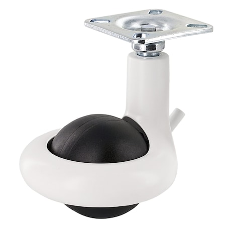 Richelieu Green Series Design Caster, Swivel with Brake, with Plate, Black and White 507613090