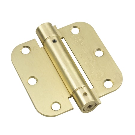 Richelieu 3 12inch 89 mm Full Mortise Adjustable Spring Hinge, Brass 51821BR