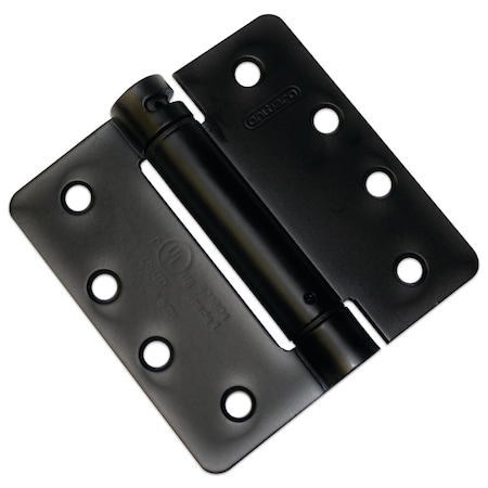 Richelieu 4inch 102 mm Full Mortise Adjustable Spring Hinge, Flat Black 52822FBB1