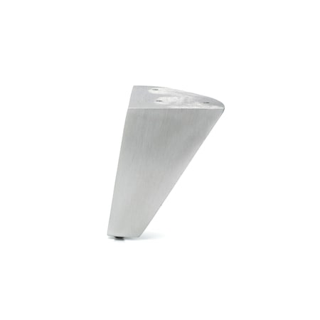 Richelieu Aluminum Furniture Leg, 4 in (102 mm), Satin Aluminum 5600280