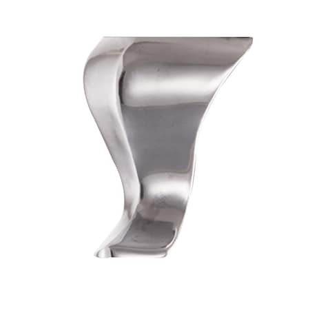 Richelieu Curved Aluminum Furniture Leg, 4 in (102 mm), Polished Aluminum 560050