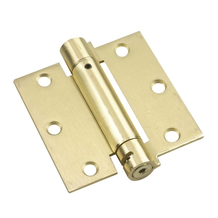 Richelieu 4 12inch 114 mm Full Mortise Adjustable Spring Hinge, Brass 5823BB1