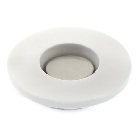Richelieu 2 3/4 in (70 mm) White, Brushed Nickel Contemporary Cabinet Knob 59257030195