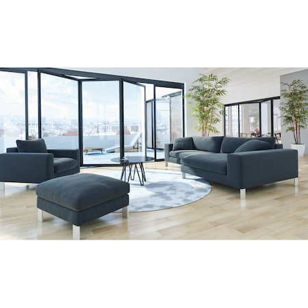 Richelieu Contemporary Furniture Leg, 5 1/8 in (130 mm), Chrome 64044130140