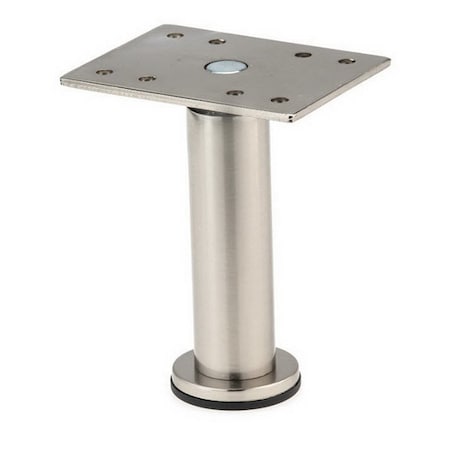 Richelieu BORSA - Adjustable Furniture Leg, 3 15/16 in (100 mm), Satin Nickel 64217100155