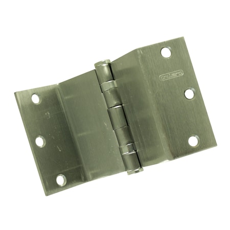 Richelieu 3 1/2-inch (89 mm) Left Side Ball Bearing Wrap-Around Swing Clear Hinge, Brushed Chrome 64821BCSCBL