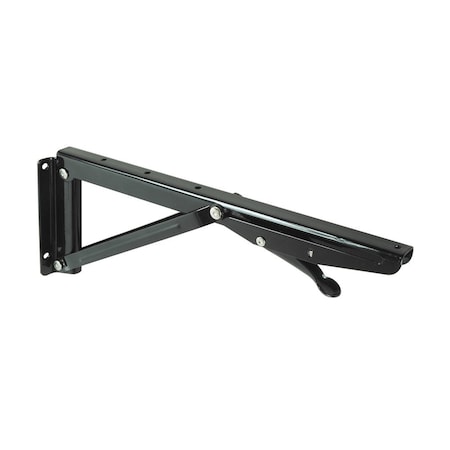 Richelieu 12 in Folding Support Bracket for Extension Panels and Folding Shelves, Black Finish 657790