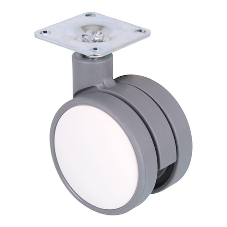 Richelieu Contemporary Twin Wheel Casters, Swivel Without Brake, with Plate, White, Gray 66024011203