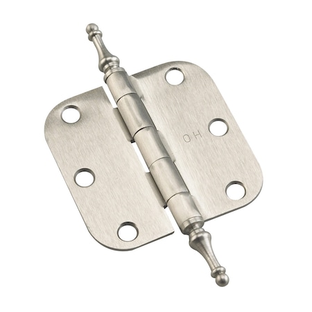 Richelieu 2Pack 3inch 76 mm Full Mortise Butt Hinge with Steeple Tips, Brushed Nickel 71820NBB