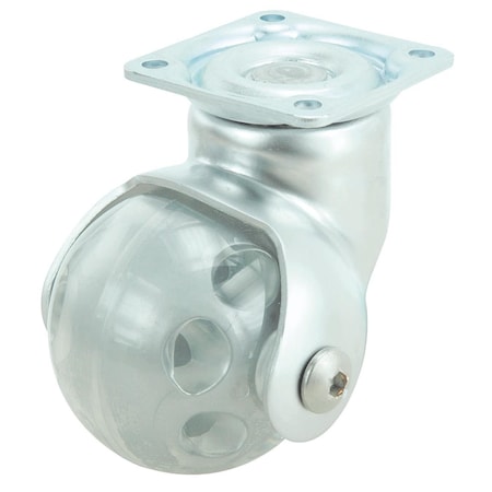 Richelieu Contemporary Ball Caster, Swivel Without Brake, with Plate, Satin Chrome, Gray 75002010501