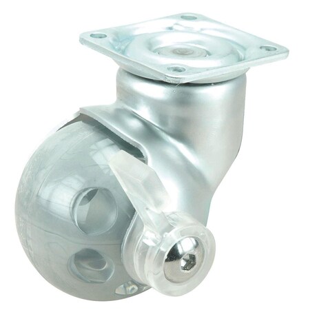 Richelieu Contemporary Ball Caster, Swivel with Brake, with Plate, Satin Chrome, Gray 75002020501