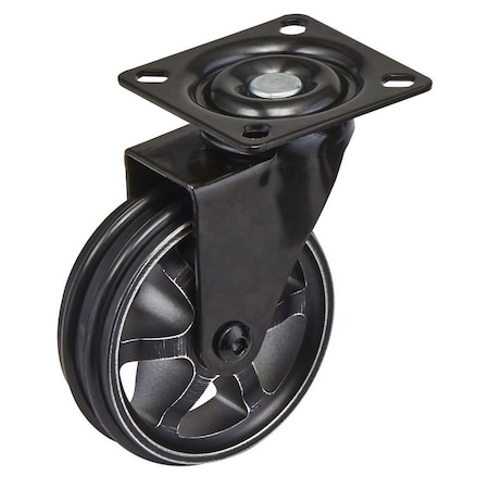 Richelieu Aluminum Single Wheel Design Caster, Swivel Without Brake, with Plate, Rustic Iron 8100020190290