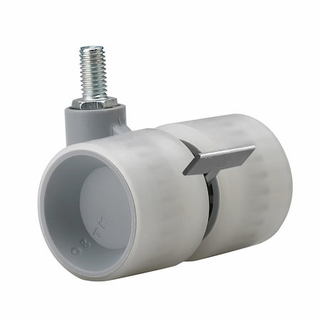 Richelieu Formula 40 Series Design Caster, Swivel with Brake, with Threaded Stem, Light Gray 815110611