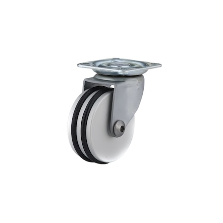 Richelieu Contemporary Furniture Caster, Swivel Without Brake, with Plate, Black, Aluminum 85024011201
