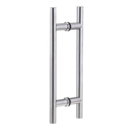 Richelieu 8inch 203 mm Center to Center Round BacktoBack Pull for Glass Door, Polished Stainless Steel 87H2R198171