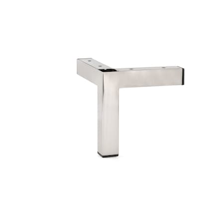 Richelieu Contemporary Furniture Leg, 5 29/32 in (150 mm), Brushed Nickel 91415030195