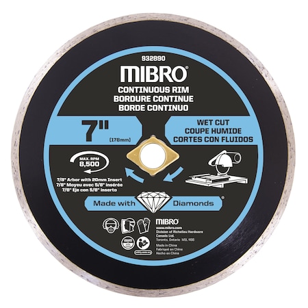 Richelieu 7-inch (178 mm) Continuous Rim Diamond Blade for Metal 932971