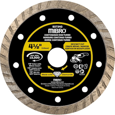 Richelieu 4 1/2-inch (114 mm) Continuous Rim Turbo Diamond Blade for Metal 937341