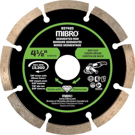 Richelieu 4 1/2-inch (114 mm) Segmented Rim Diamond Blade for Concrete 937421