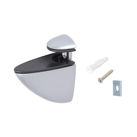 Richelieu 2-Pack Oval Floating Glass Shelf Support Bracket, Adjustable for Glass or Wood Shelf, Satin Chrome 93930174