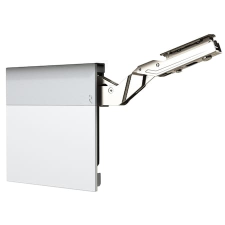 Richelieu Atmos 107 Degree MediumDuty SoftClose LiftUp Hinge for Frameless Cabinet, White and Gray AT00MD30