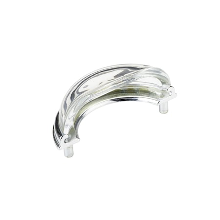 Richelieu 3 in (76.2 mm) Center-to-Center Clear, Chrome Eclectic Drawer Pull BP1008214011
