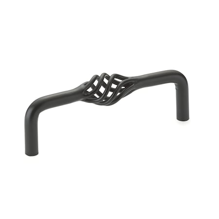 Richelieu 4 in. (102 mm) Center-to-Center Matte Black Traditional Drawer Pull BP106100900