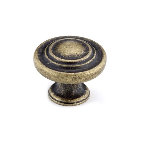 Richelieu 1 5/16 in (34 mm) Burnished Brass Traditional Metal Cabinet Knob BP10734BB