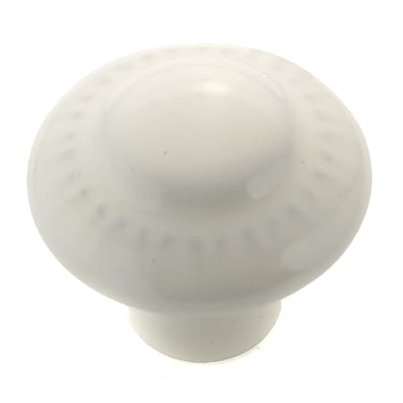 Richelieu 1 3/8 in (35 mm) White Traditional Cabinet Knob BP132230