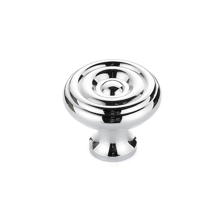Richelieu 1 1/4 in (32 mm) Chrome Traditional Brass Cabinet Knob BP1430140