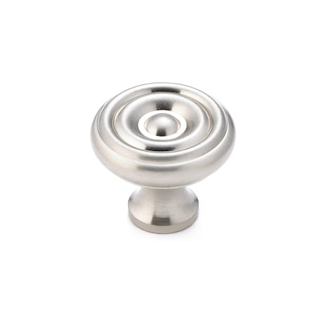 Richelieu Hardware 1 1/4 in (32 mm) Brushed Nickel Traditional Brass Cabinet Knob BP1430195